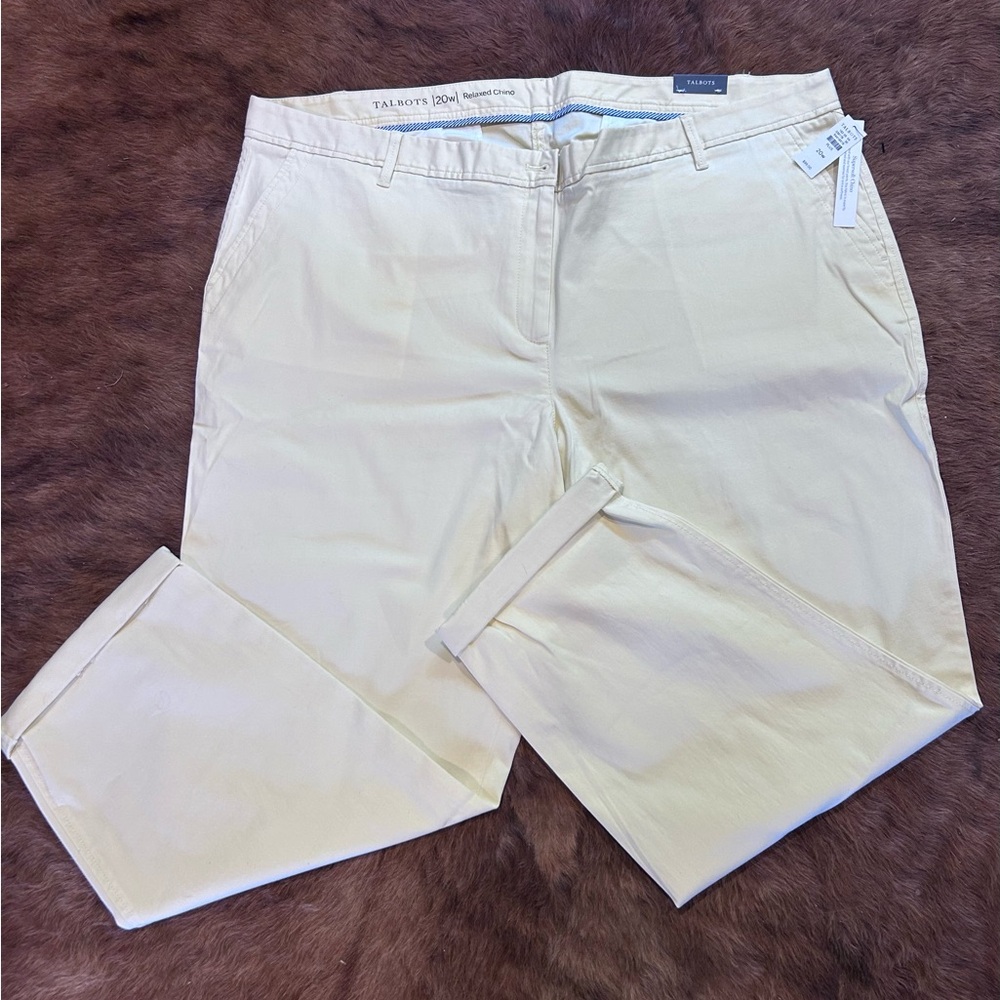 Talbots Light Yellow Relaxed Chinos - 20W